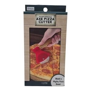 NEW Axe Pizza Cutter Stainless Steel Blade Wood Handle Lumberjack Kitchen Tool